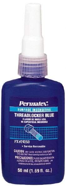 Permatex - 50 mL Bottle, Blue, Medium Strength Liquid Threadlocker - Series 243, 24 hr Full Cure Time, Hand Tool Removal - A1 Tooling