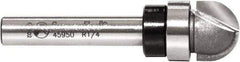 Amana Tool - 1/2" Cut Diam, 3/8" Length of Cut, 2 Flute Core Box Edge Profile Router Bit - Carbide-Tipped, 1/4" Shank Diam, 2" OAL, Uncoated - A1 Tooling