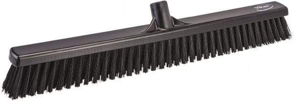 Vikan - 24.5" Combo Duty Polyester Push Broom - 2-3/4" Bristle Length, Plastic Block, European Threaded Handle Connection, Handle Sold Separately - A1 Tooling