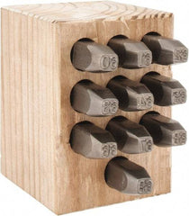 C.H. Hanson - 10 Piece, 1/4" Character Steel Stamp Set - Double Digit Figures, Double Digits - A1 Tooling