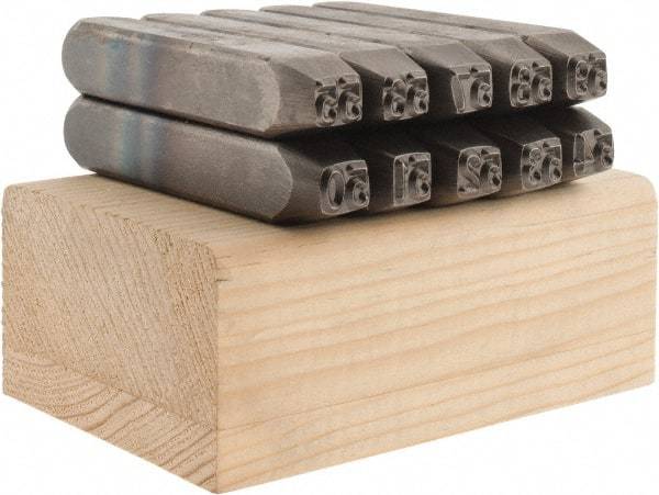 C.H. Hanson - 10 Piece, 1/4" Character Steel Stamp Set - Double Digit Figures, Double Digits - A1 Tooling