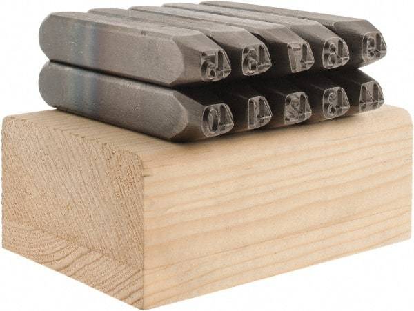 C.H. Hanson - 10 Piece, 1/4" Character Steel Stamp Set - Double Digit Figures, Double Digits - A1 Tooling