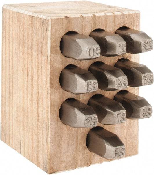 C.H. Hanson - 10 Piece, 1/4" Character Steel Stamp Set - Double Digit Figures, Double Digits - A1 Tooling