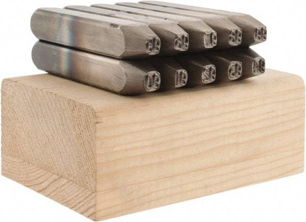 C.H. Hanson - 10 Piece, 3/16" Character Steel Stamp Set - Double Digit Figures, Double Digits - A1 Tooling