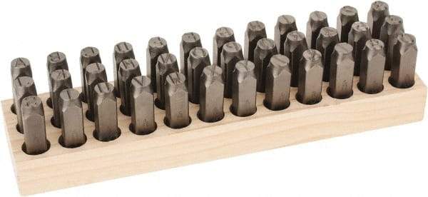 C.H. Hanson - 36 Piece, 1/2" Character Steel Stamp Set - Letters & Figures, Standard - A1 Tooling