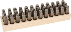 C.H. Hanson - 36 Piece, 1/2" Character Steel Stamp Set - Letters & Figures, Standard - A1 Tooling