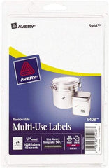 AVERY - 3/4" Wide x 3/4" Long, White Paper Color Coding Labels - For Multi-Use - A1 Tooling