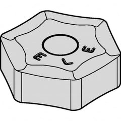 Kennametal - HNHX5354 LE Grade KC514M Carbide Milling Insert - TiAlN Finish, 0.219" Thick, 0.638" Inscribed Circle, 1/16" Corner Radius - A1 Tooling