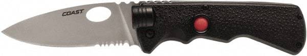 Coast Cutlery - 3-3/4" Blade, 8-1/2" OAL, Liner Lock Folding Knife - 4-3/4" Closed Length, Plastic - A1 Tooling