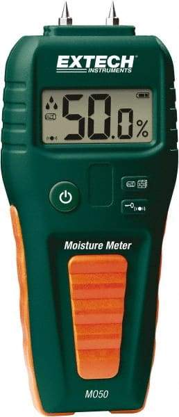 FLIR - 41 to 113°F Operating Temp, Moisture Meter - Digital Display, Accurate to ±3%, Includes (4) Pins, Protective Cap, 9V Battery - A1 Tooling