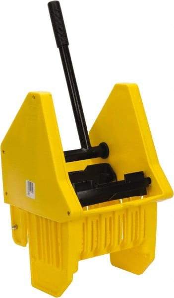 PRO-SOURCE - 32 Qt Plastic Wringer - 11-1/2" Long x 17" High x 12-1/2" Wide, Yellow, Steel Handle - A1 Tooling