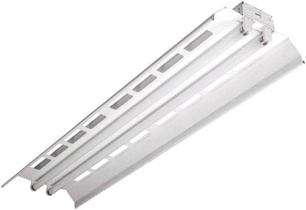 Cooper Lighting - 2 Lamps, 32 Watts, Fluorescent, Low Bay Fixture - 48" Long x 4-5/8" High x 12" Wide, 120-277 Volt, Steel Housing, 8% Uplight - A1 Tooling