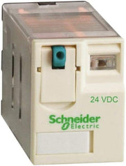 Square D - 8 Pins, Ice Cube Electromechanical Plug-in General Purpose Relay - 15 Amp at 277 V, DPDT, 24 VDC, 21mm Wide x 39mm High x 27mm Deep - A1 Tooling