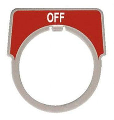 Square D - Half Round, Aluminum Legend Plate - Off - Red Background, White Letters, 1.18 Inch Hole Diameter - A1 Tooling