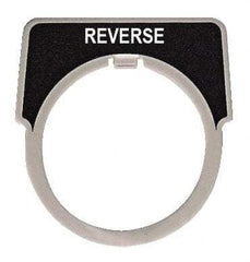 Square D - Half Round, Aluminum Legend Plate - Reverse - Black Background, White Letters, 1.18 Inch Hole Diameter - A1 Tooling