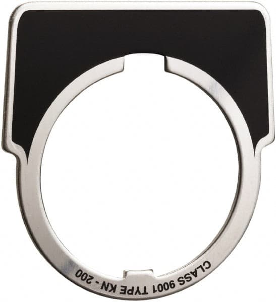 Square D - Metal Legend Plate - Jog - Black Background, White Letters, 30mm Hole Diameter - A1 Tooling