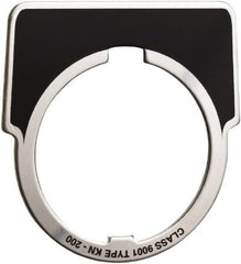 Square D - Metal Legend Plate - Jog - Black Background, White Letters, 30mm Hole Diameter - A1 Tooling