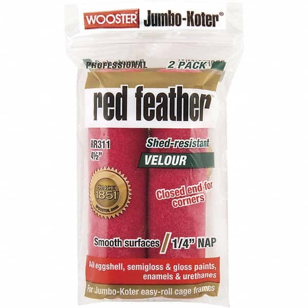 Wooster Brush - 1/4" Nap, 4-1/2" Wide Paint Mini Roller Covers - Smooth Texture, Velour - A1 Tooling