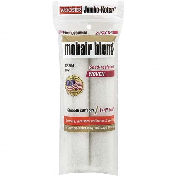 Wooster Brush - 1/4" Nap, 6-1/2" Wide Paint Mini Roller Covers - Smooth Texture, Mohair Blend - A1 Tooling