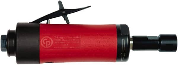 Chicago Pneumatic - 1/4" Collet, Straight Handle, Air Angle Die Grinder - 20,000 RPM, Rear Exhaust, 23.3 CFM, 0.54 hp, 90 psi, 6.35mm Inlet - A1 Tooling