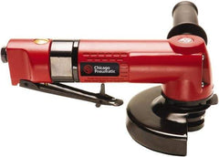 Chicago Pneumatic - 5" Wheel Diam, 12,000 RPM, Pneumatic Angle & Disc Grinder - 5/8-11 Spindle, 27.5 CFM, Front Exhaust - A1 Tooling