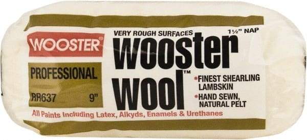 Wooster Brush - 1-1/2" Nap, 9" Wide Paint Roller - Extra-Rough Texture, Lambswool - A1 Tooling