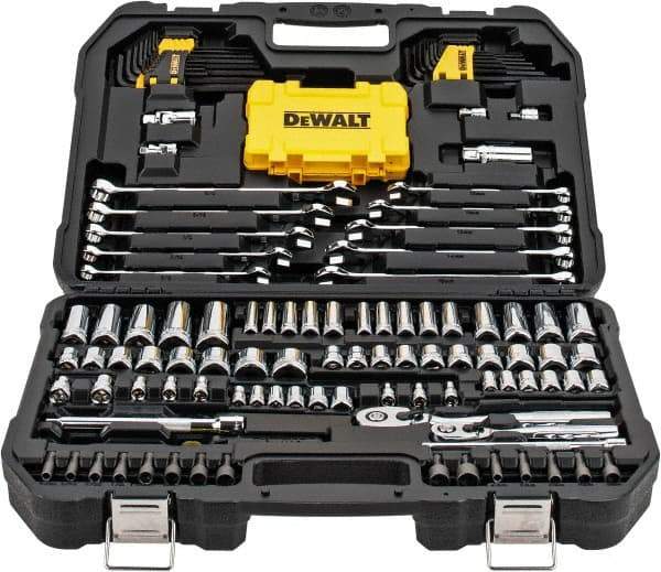 DeWALT - 142 Piece 1/4 & 3/8" Drive Mechanic's Tool Set - Comes in Blow Molded Case - A1 Tooling