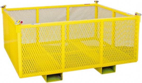 Machining & Welding - 48" Long x 48" Wide x 24" High Steel Basket-Style Bulk Container - 2,500 Lb. Load Capacity - A1 Tooling