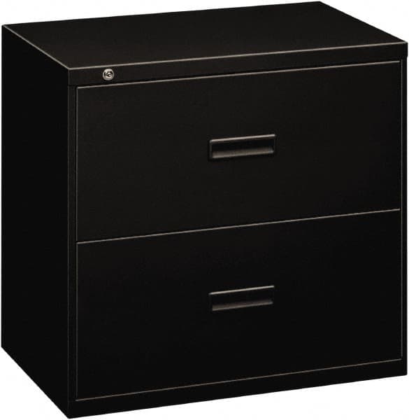 Basyx - 30" Wide x 28-3/8" High x 19-1/4" Deep, 2 Drawer Lateral File - Steel, Black - A1 Tooling