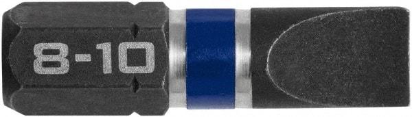 Irwin - 0.2795" Slotted Screwdriver Bit - 1/4" Hex Drive, 1" OAL - A1 Tooling