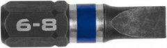 Irwin - 0.2204" Slotted Screwdriver Bit - 1/4" Hex Drive, 1" OAL - A1 Tooling