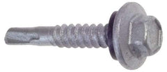 Buildex - 1/4", Hex Washer Head, Hex Drive, 7/8" Length Under Head, #1 Point, Self Drilling Screw - Steel - A1 Tooling