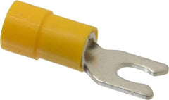 Thomas & Betts - #6 Stud, 12 to 10 AWG Compatible, Partially Insulated, Crimp Connection, Locking Fork Terminal - A1 Tooling