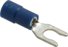 Thomas & Betts - #8 Stud, 16 to 14 AWG Compatible, Partially Insulated, Crimp Connection, Locking Fork Terminal - A1 Tooling