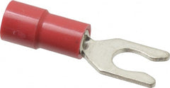 Thomas & Betts - #8 Stud, 22 to 18 AWG Compatible, Partially Insulated, Crimp Connection, Locking Fork Terminal - A1 Tooling