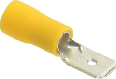 Thomas & Betts - 12 to 10 AWG, Vinyl, Fully Insulated, Male Wire Disconnect - 1/4 Inch Wide Tab, Yellow, RoHS Compliant, UL 94 V-0 - A1 Tooling