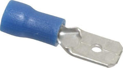 Thomas & Betts - 16 to 14 AWG, Vinyl, Fully Insulated, Male Wire Disconnect - 1/4 Inch Wide Tab, Blue, RoHS Compliant, UL 94 V-0 - A1 Tooling