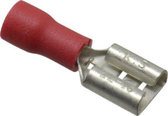 Thomas & Betts - 22 to 16 AWG, Vinyl, Fully Insulated, Female Wire Disconnect - 1/4 Inch Wide Tab, Red, RoHS Compliant, UL 94 V-0 - A1 Tooling