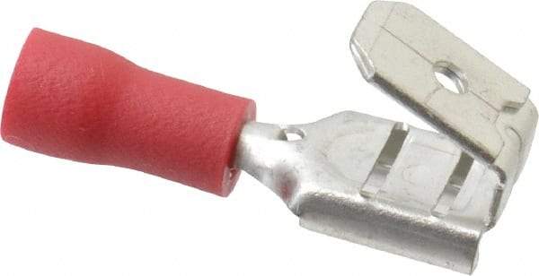 Thomas & Betts - 22 to 16 AWG, Vinyl, Fully Insulated, Piggyback Wire Disconnect - 1/4 Inch Wide Tab, Red, RoHS Compliant, UL 94 V-0 - A1 Tooling