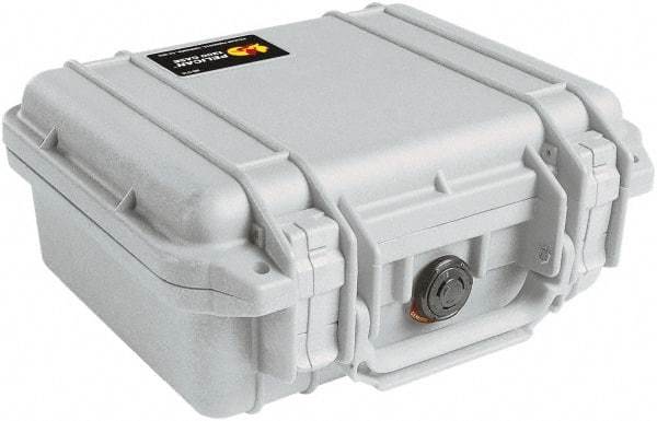 Pelican Products, Inc. - 9-11/16" Wide x 4-7/8" High, Clamshell Hard Case - Silver, Polyethylene - A1 Tooling