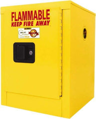 Securall Cabinets - 1 Door, 1 Shelf, Yellow Steel Standard Safety Cabinet for Flammable and Combustible Liquids - 22" High x 17" Wide x 17" Deep, Manual Closing Door, 3 Point Key Lock, 4 Gal Capacity - A1 Tooling