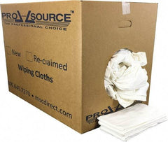 PRO-SOURCE - 12 Inch Long x 20 Inch Wide Virgin Cotton Diaper Rags - White, Knit, Lint Free, 50 Lbs. at 2 to 4 per Pound, Box - A1 Tooling