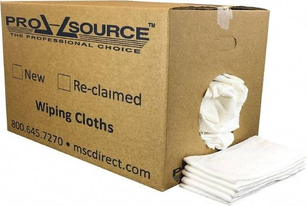 PRO-SOURCE - 12 Inch Long x 20 Inch Wide Virgin Cotton Diaper Rags - White, Lint Free, 25 Lbs. at 2 to 4 per Pound, Box - A1 Tooling