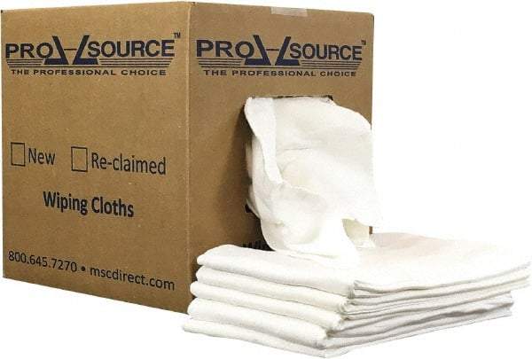 PRO-SOURCE - 12 Inch Long x 20 Inch Wide Virgin Cotton Diaper Rags - White, Lint Free, 5 Lbs. at 2 to 4 per Pound, Box - A1 Tooling