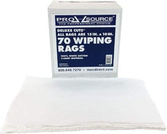 PRO-SOURCE - 10 Inch Long x 15 Inch Wide Virgin Cotton Rags - White, Knit, Lint Free, 70 Sheets per Pack, Box - A1 Tooling