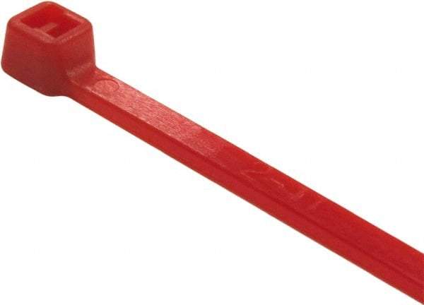 Value Collection - 4" Long Red Nylon Standard Cable Tie - 18 Lb Tensile Strength, 21mm Max Bundle Diam - A1 Tooling