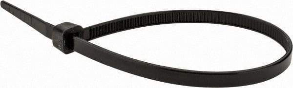 Value Collection - 8" Long Black Nylon Standard Cable Tie - 50 Lb Tensile Strength, 54mm Max Bundle Diam - A1 Tooling