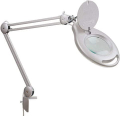 Value Collection - 38 Inch, Swing Arm, Clamp on, LED, Black, Magnifying Task Light - 6 Watt, 100 to 240 Volt, 1.75x Magnification, 5 Inch Wide, 5 Inch Long - A1 Tooling