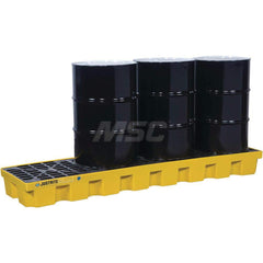 Justrite - Spill Pallets, Platforms, Sumps & Basins; Type: EcoPolyBlend? Spill Control Pallets ; Number of Drums: 4 ; Sump Capacity (Gal.): 75.00 ; Load Capacity (Lb.): 5000.000 ; Material: Polyethylene ; Height (Inch): 9 - Exact Industrial Supply