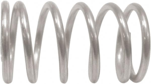 Associated Spring Raymond - 1.85mm OD, 0.25mm Wire, 3mm Free Length, Compression Spring - 13.94 Lb Spring Rating, 2.8 N Max Work Load, Stainless Steel - A1 Tooling